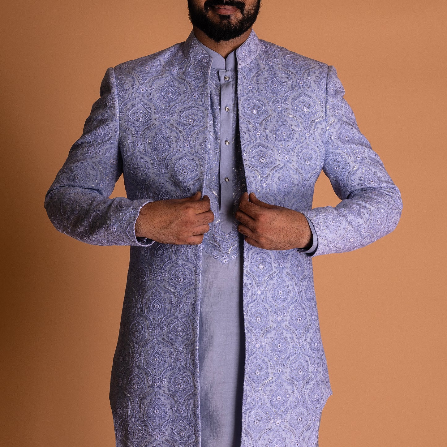 Blue Indo-western Kurta Set