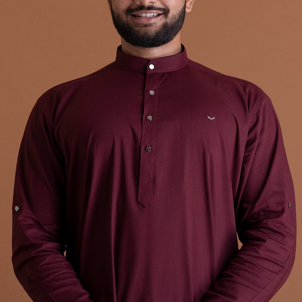 Solid Maroon Kurta