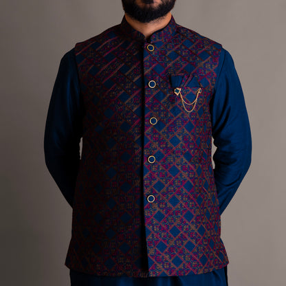 Bottle Green Kurta Jacket Ensemble