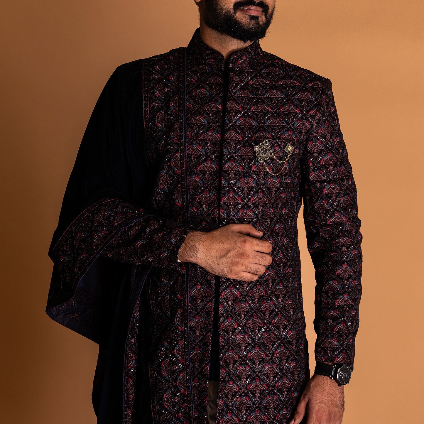 Red Indo-western Kurta Set