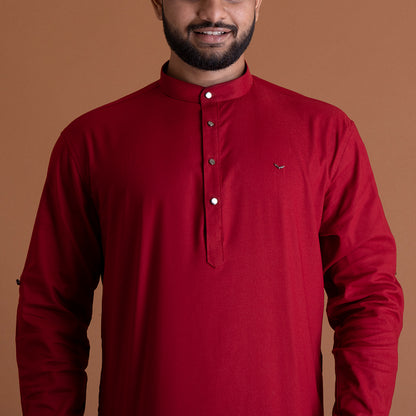 Solid Red Kurta