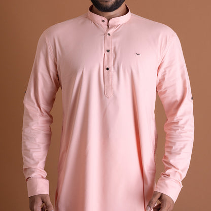 Solid Light Pink Kurta