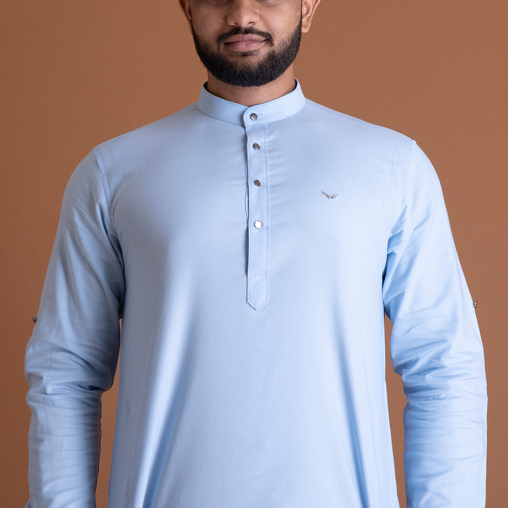 Solid Light Blue Kurta