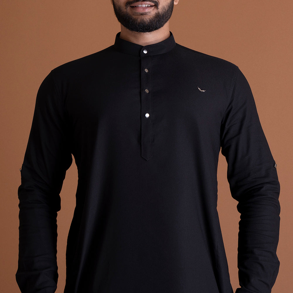 Solid Black Kurta