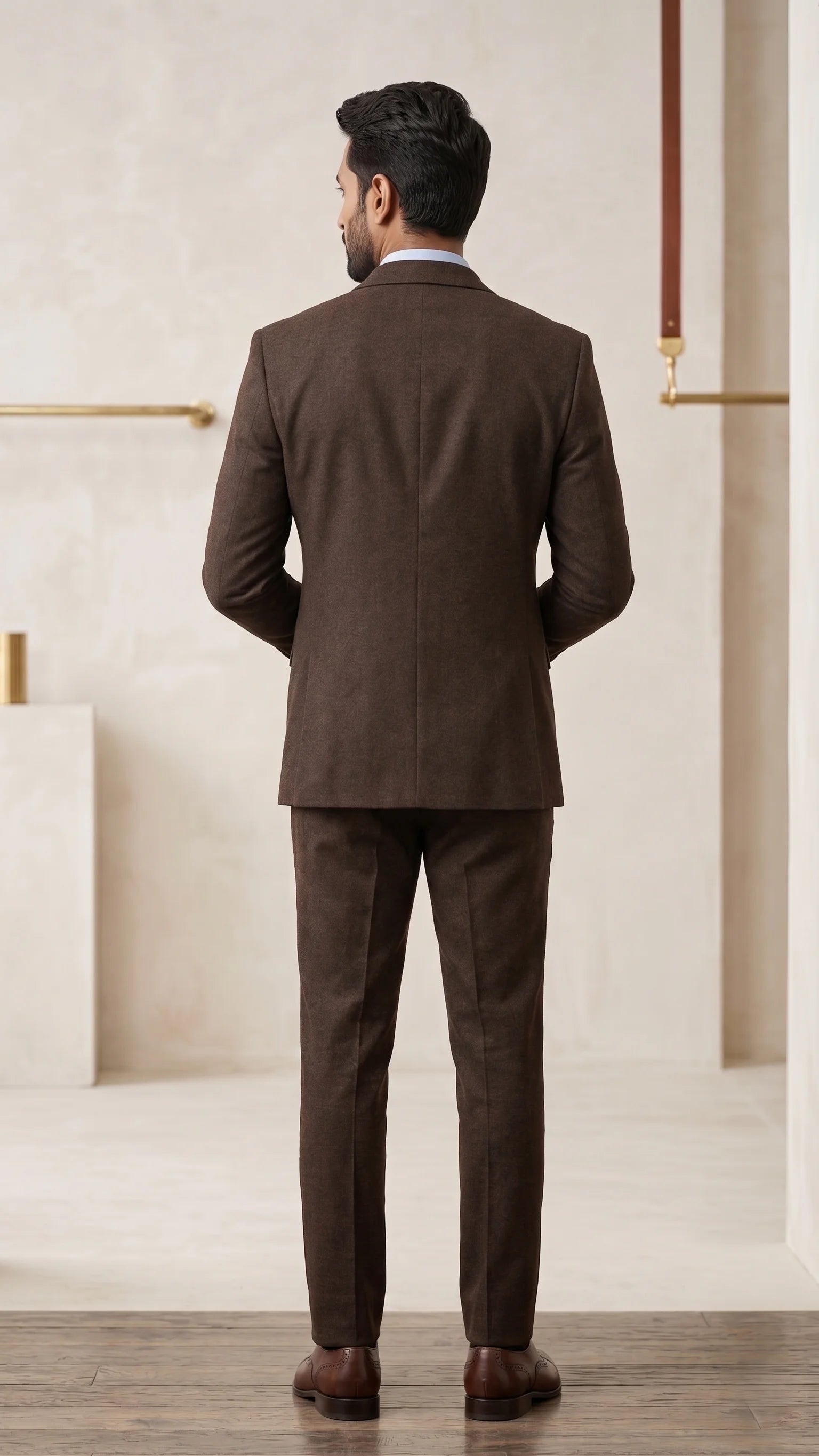 Classic Coffee Brown Two-Piece Formal Suit