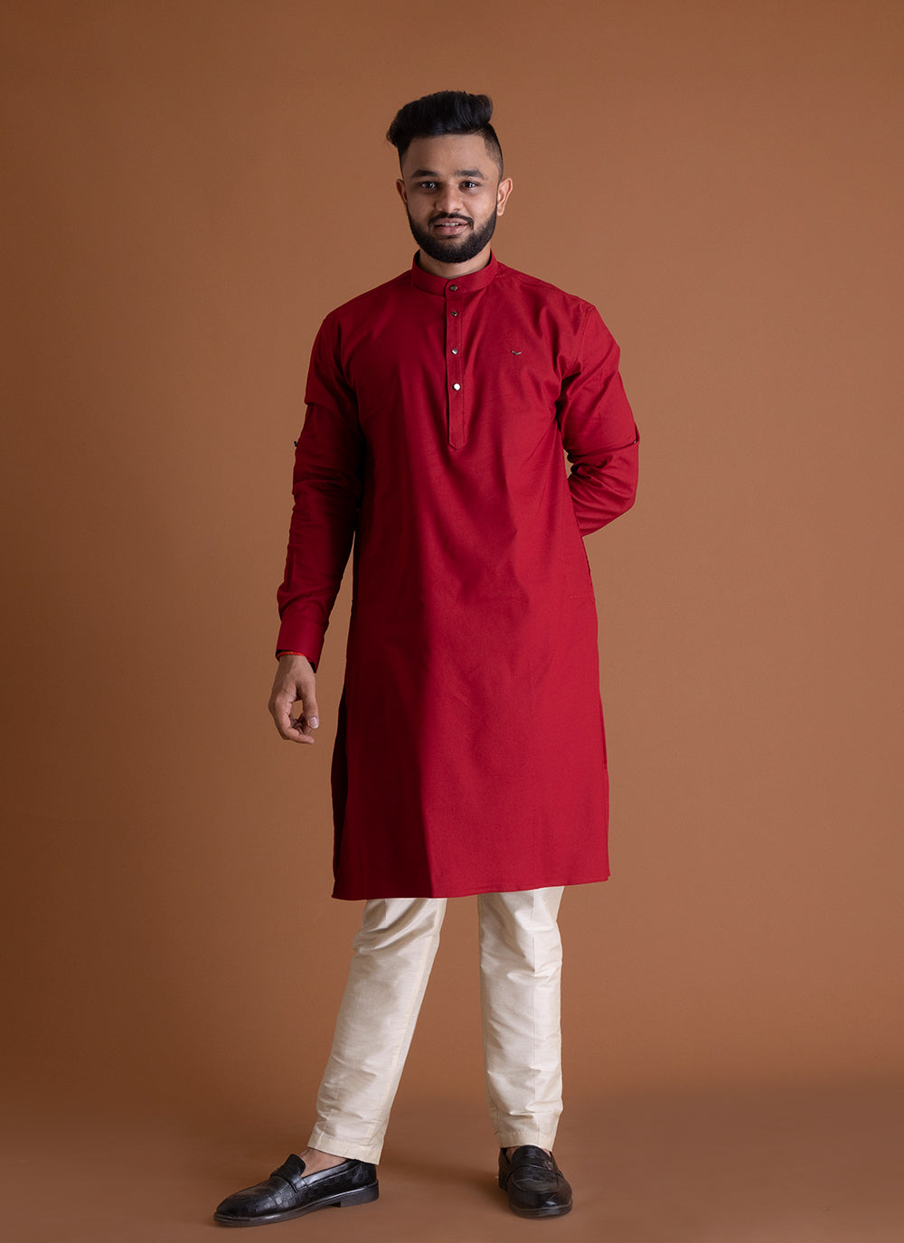 Solid Red Kurta