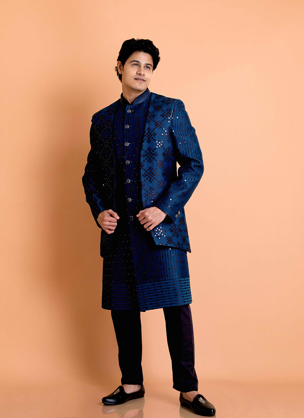 Dark Blue Indowestern