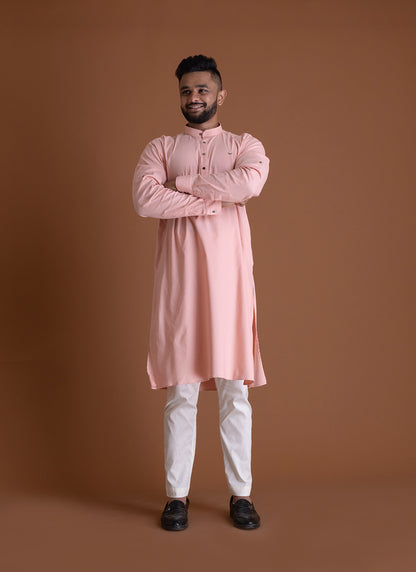 Solid Light Pink Kurta