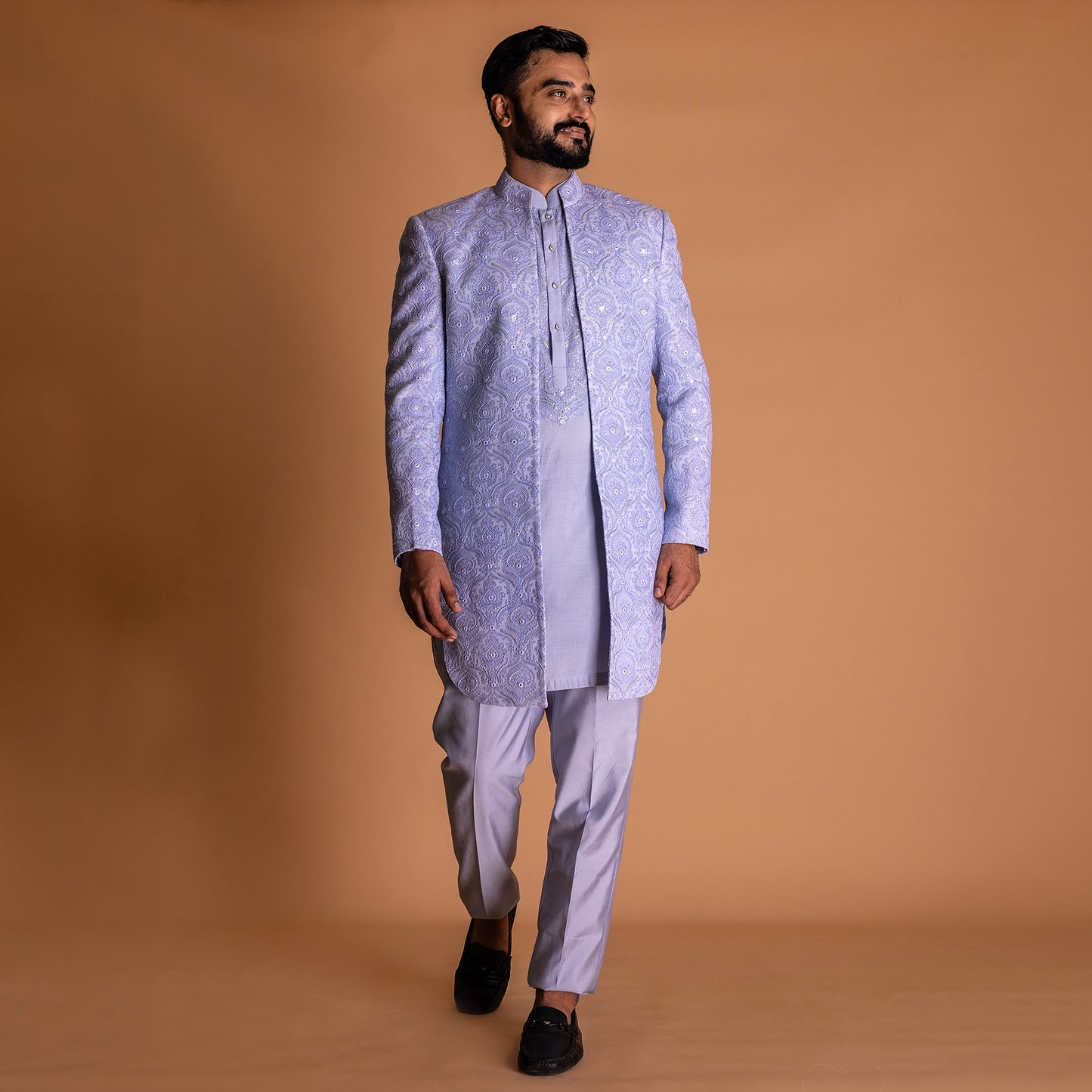 Blue Indo-western Kurta Set