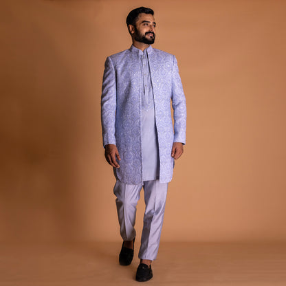 Blue Indo-western Kurta Set