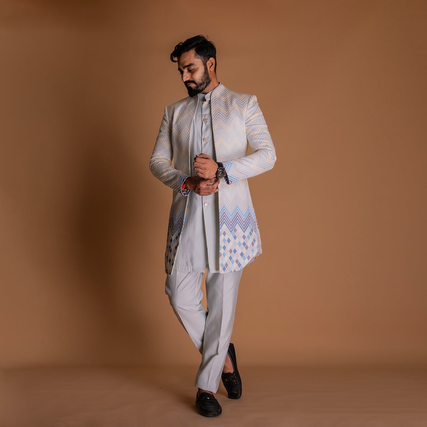 White Indo-western Kurta Set