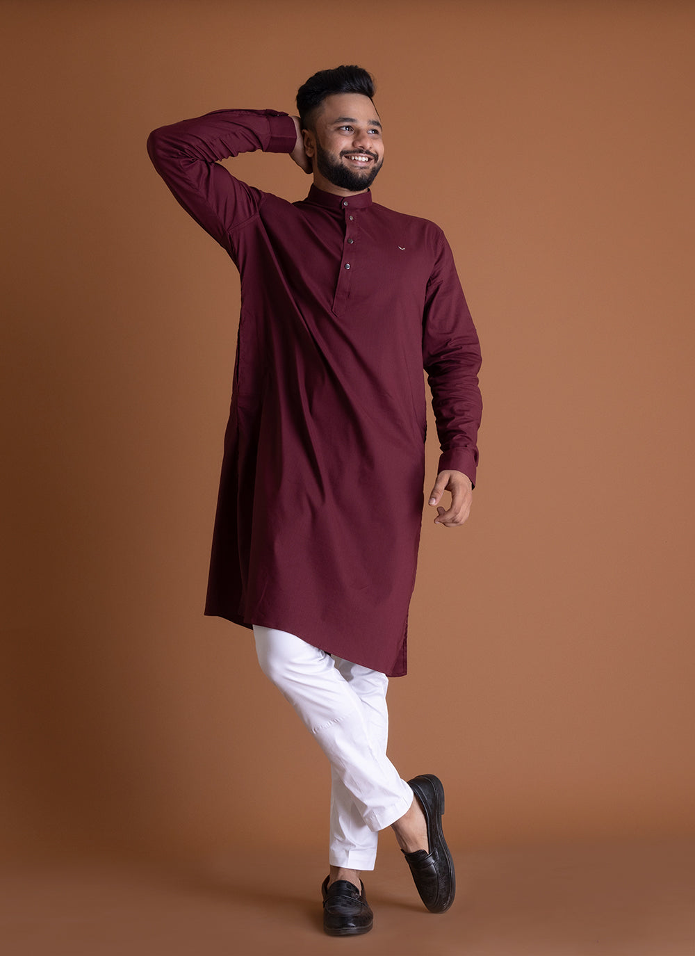 Solid Maroon Kurta