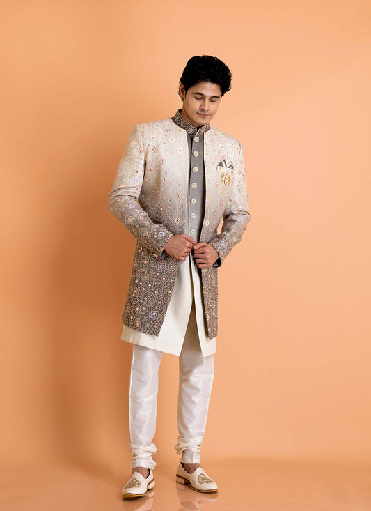 Three-Piece Achkan-style Indo-western