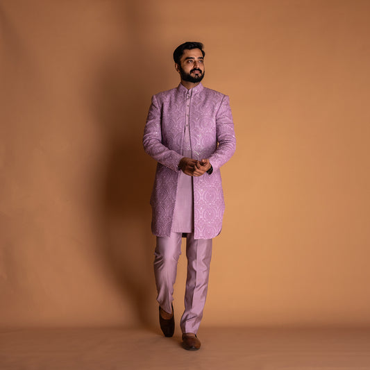 All Purple Indo-western Kurta set