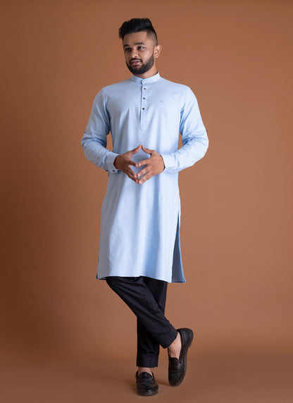 Solid Light Blue Kurta