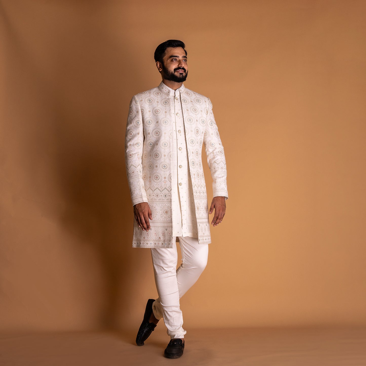 All Peach Indo-western Kurta set