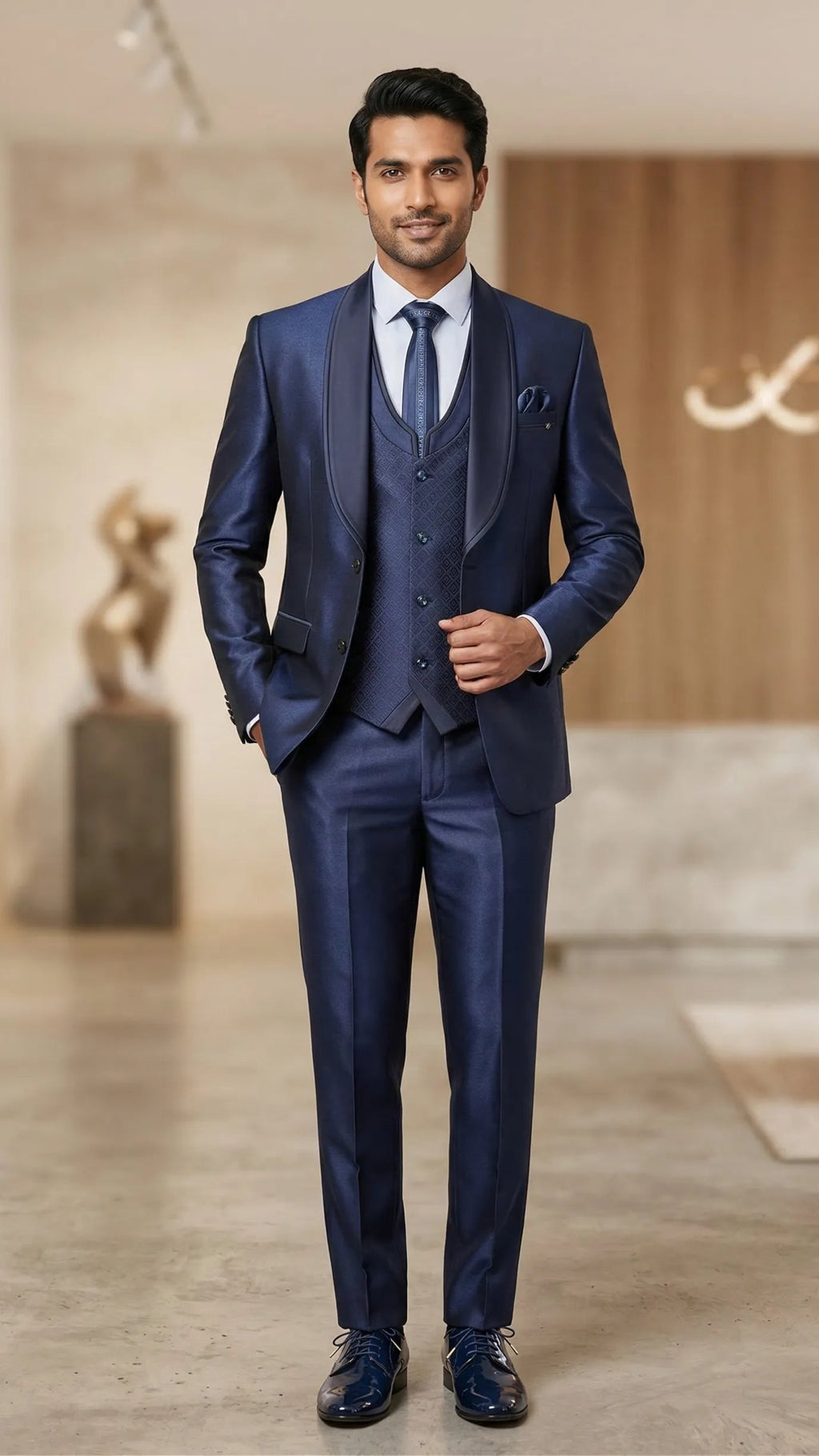 Five Piece Tuxedo (Midnight Navy) by DressWalaNX