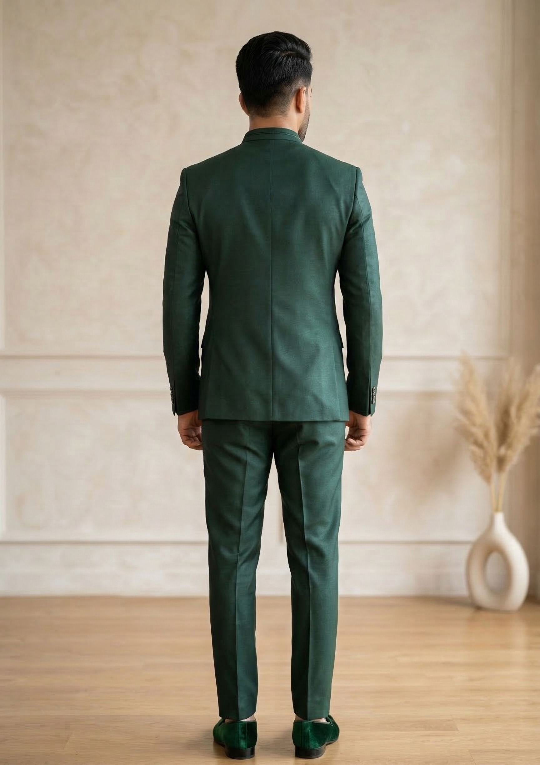 Men’s Emerald Green Italian-Cut Jodhpuri Suit