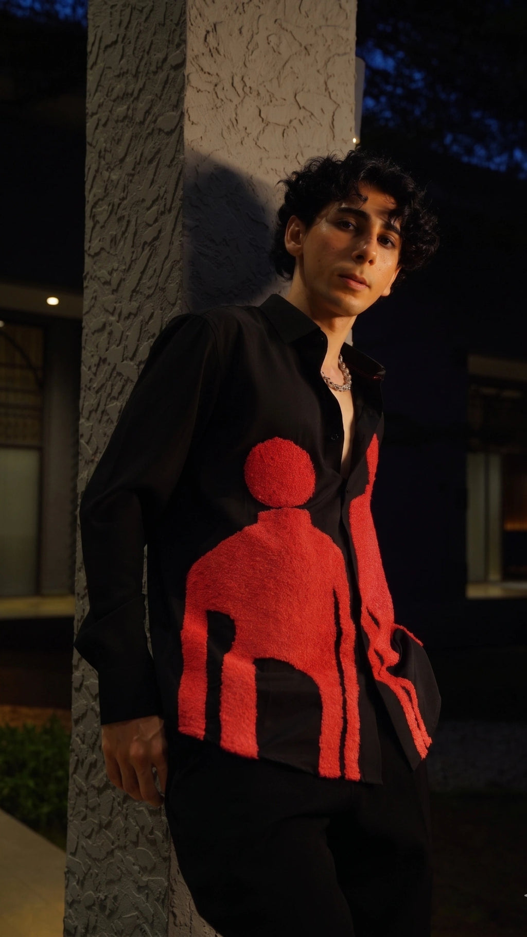 Midnight Crimson Silhouette Shirt