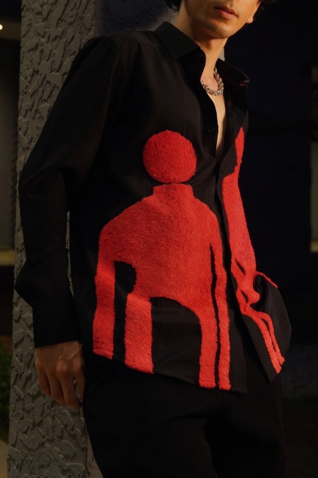 Midnight Crimson Silhouette Shirt