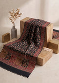 Midnight Black Jamawar Pashmina Stole