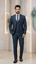 Five Piece Tuxedo (Dark Slate Navy) by DressWalaNX