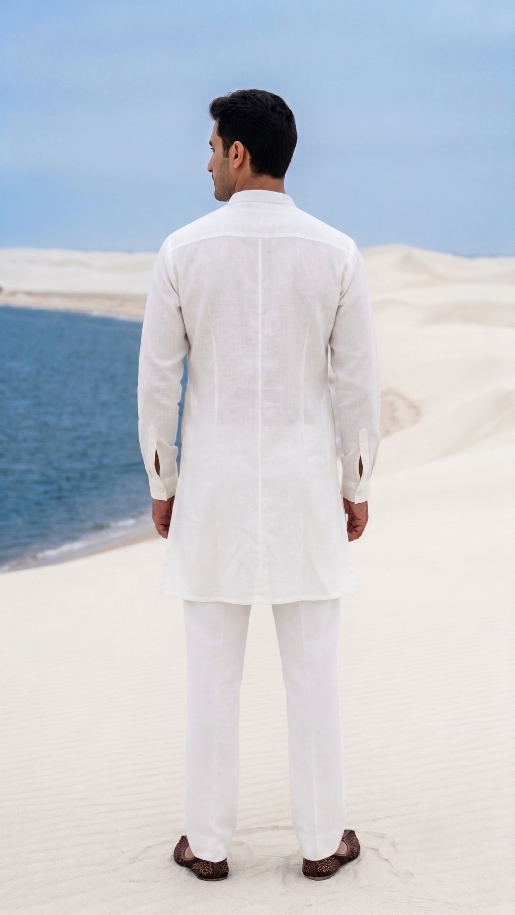 The Aegean Wave Embroidered Kurta Set