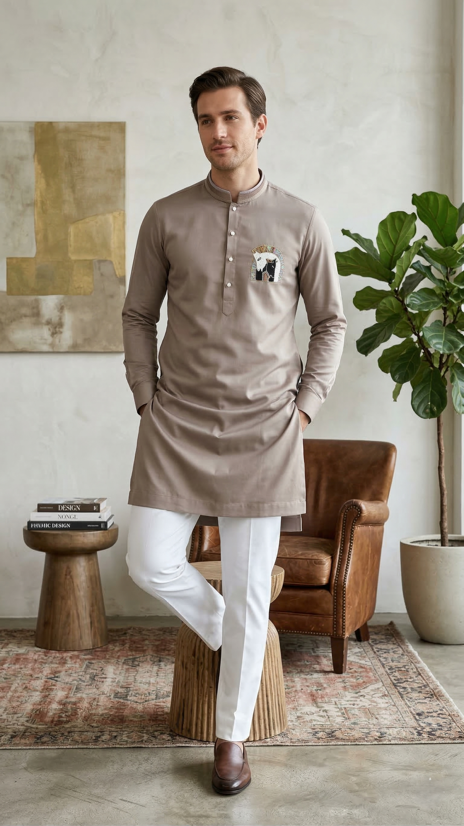 The Equine Emblem Modern Kurta