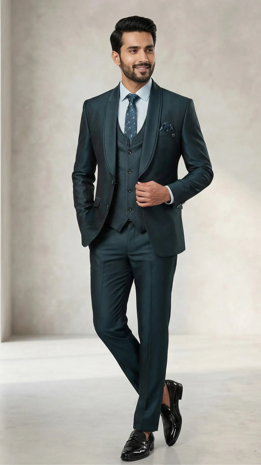 Five Piece Tuxedo (Sapphire Blue) by DressWalaNX