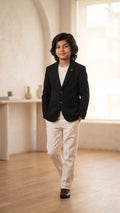Boys' Aesthetic Black Tailored Blazer