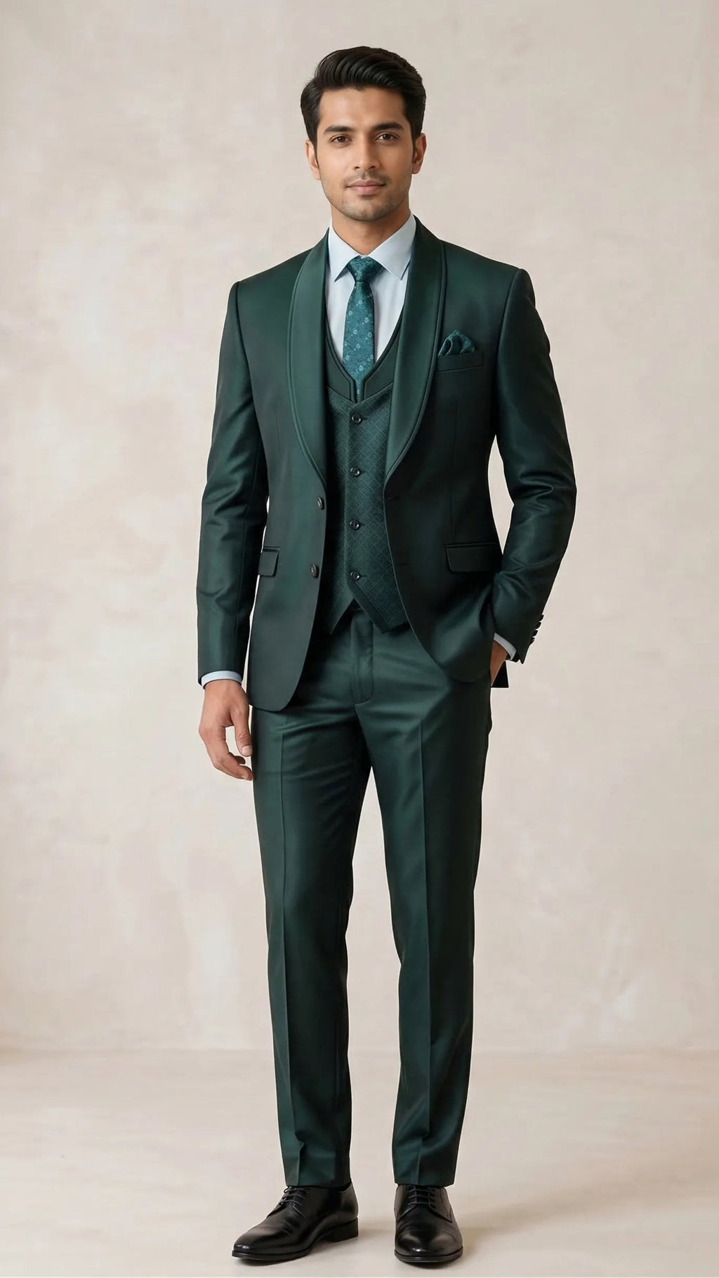 Five Piece Tuxedo (Forest Green) by DressWalaNX