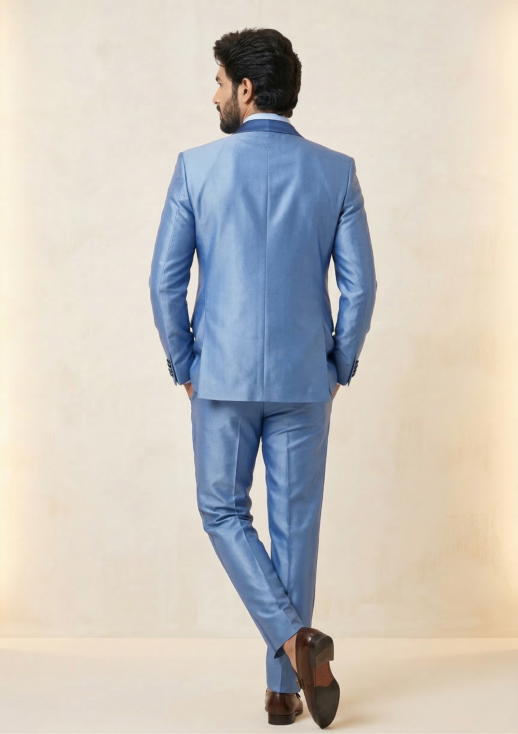 The Cerulean Satin-Lustre Five-piece Tuxedo