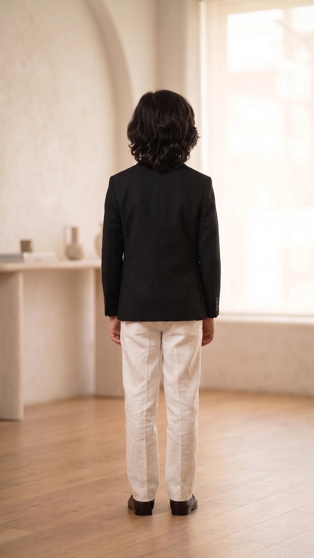 Boys' Aesthetic Black Tailored Blazer