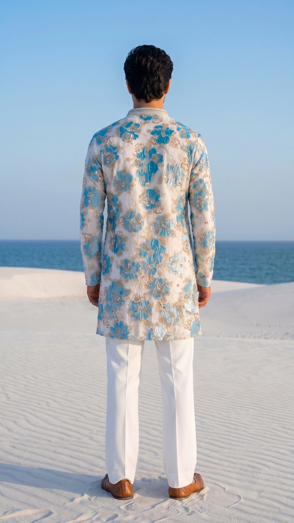 Cerulean Mirage Sequin Embroidered Kurta Set
