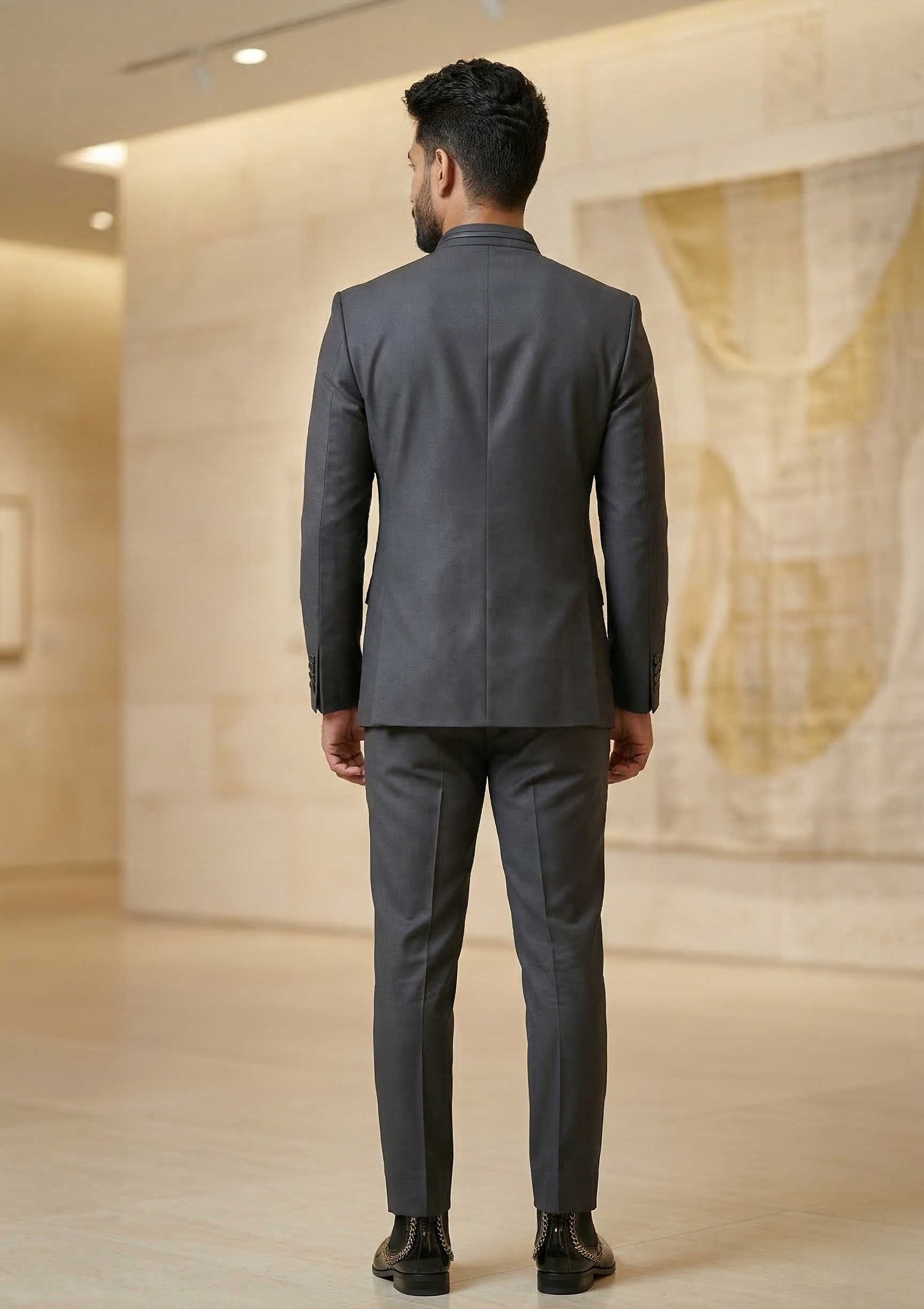 Men’s Charcoal Grey Premium Jodhpuri Bandhgala Suit
