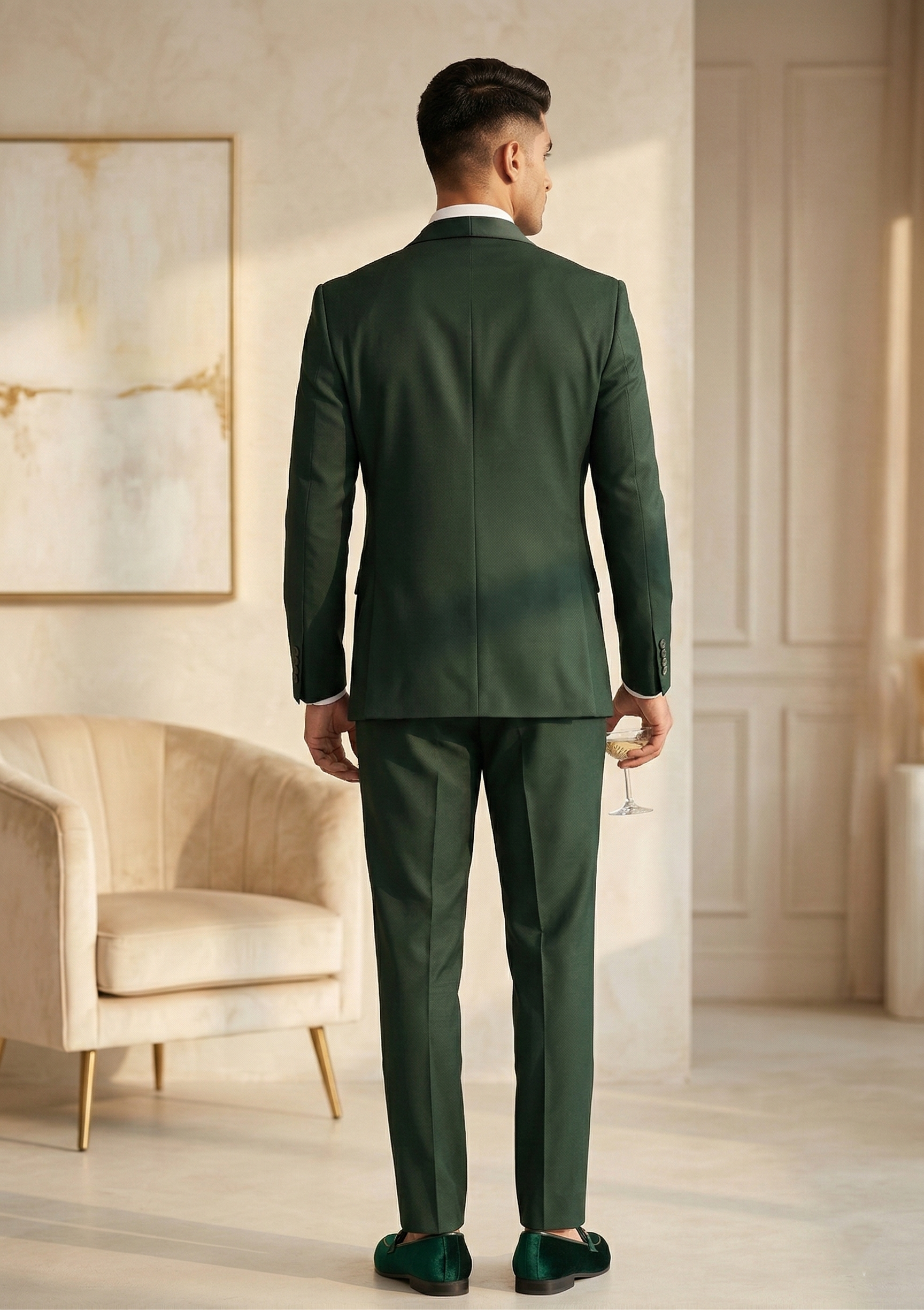 The Royal Emerald Tuxedo Set | Handcrafted 5-Piece Formal Ensemble
