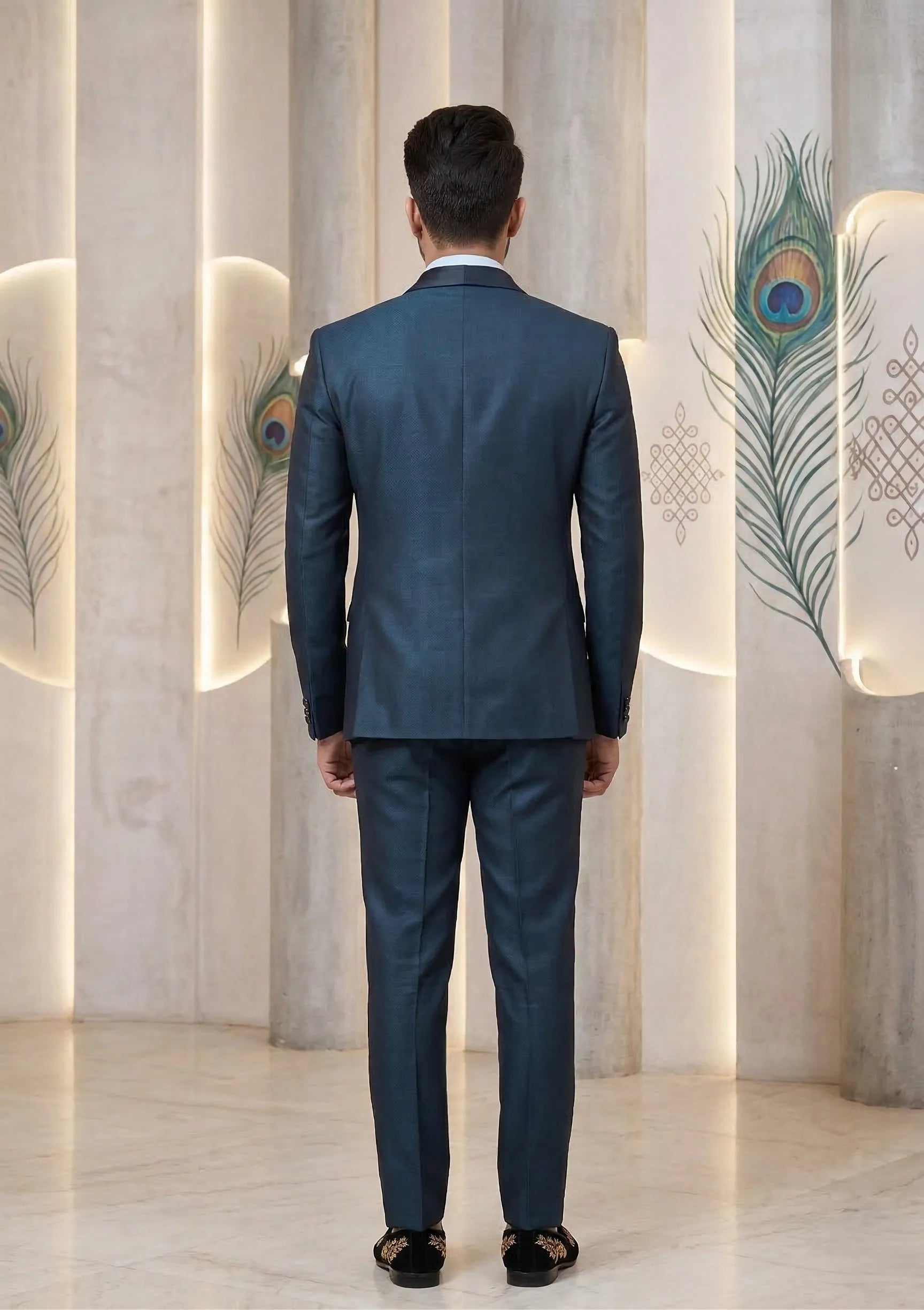 Five Piece Tuxedo (Dark Slate Navy) by DressWalaNX