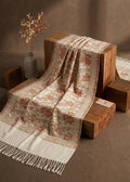 Heritage Ivory & Gold Jamawar Pashmina Stole
