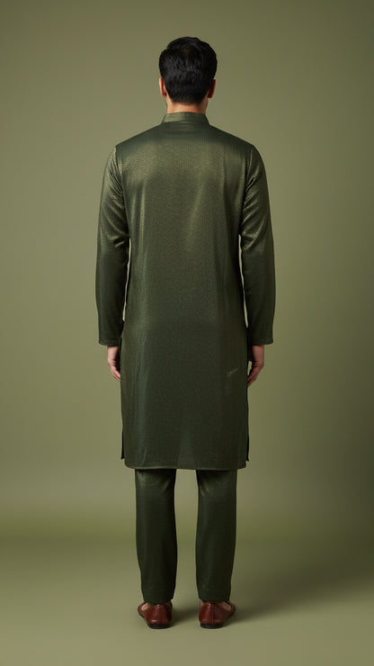 Olive Green Embroidered Men's Kurta Set | Premium Festive Wear by Dresswala NX