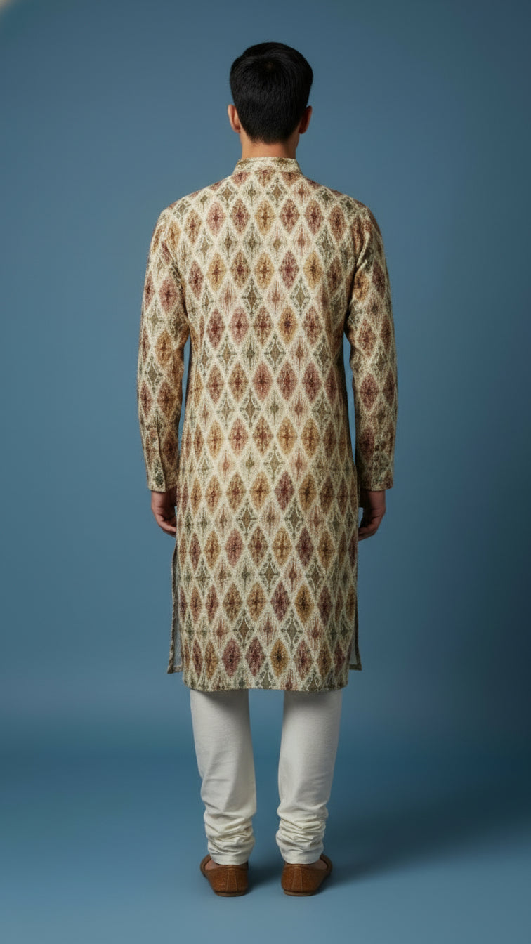 Men’s Multicolor Printed Kurta Set | Ethnic Festive Wear by Dresswala NX