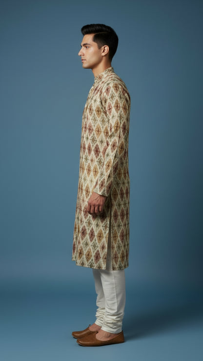 Men’s Multicolor Printed Kurta Set | Ethnic Festive Wear by Dresswala NX