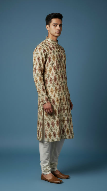 Men’s Multicolor Printed Kurta Set | Ethnic Festive Wear by Dresswala NX