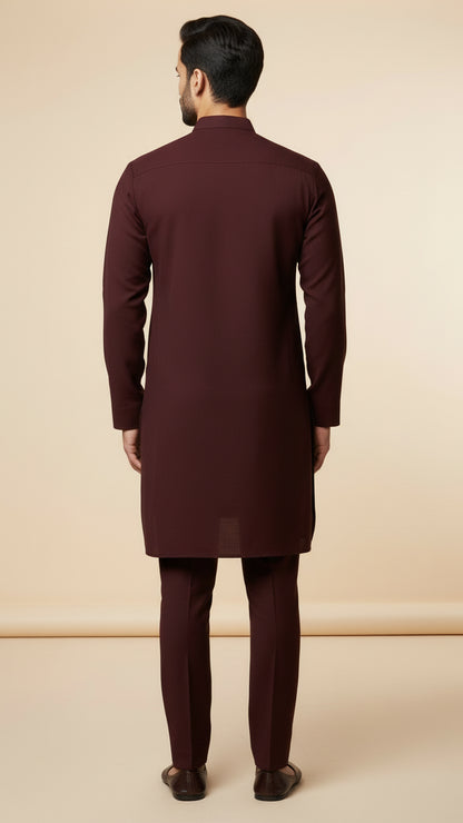 Maroon Striped Kurta Set for Men | Dresswala NX
