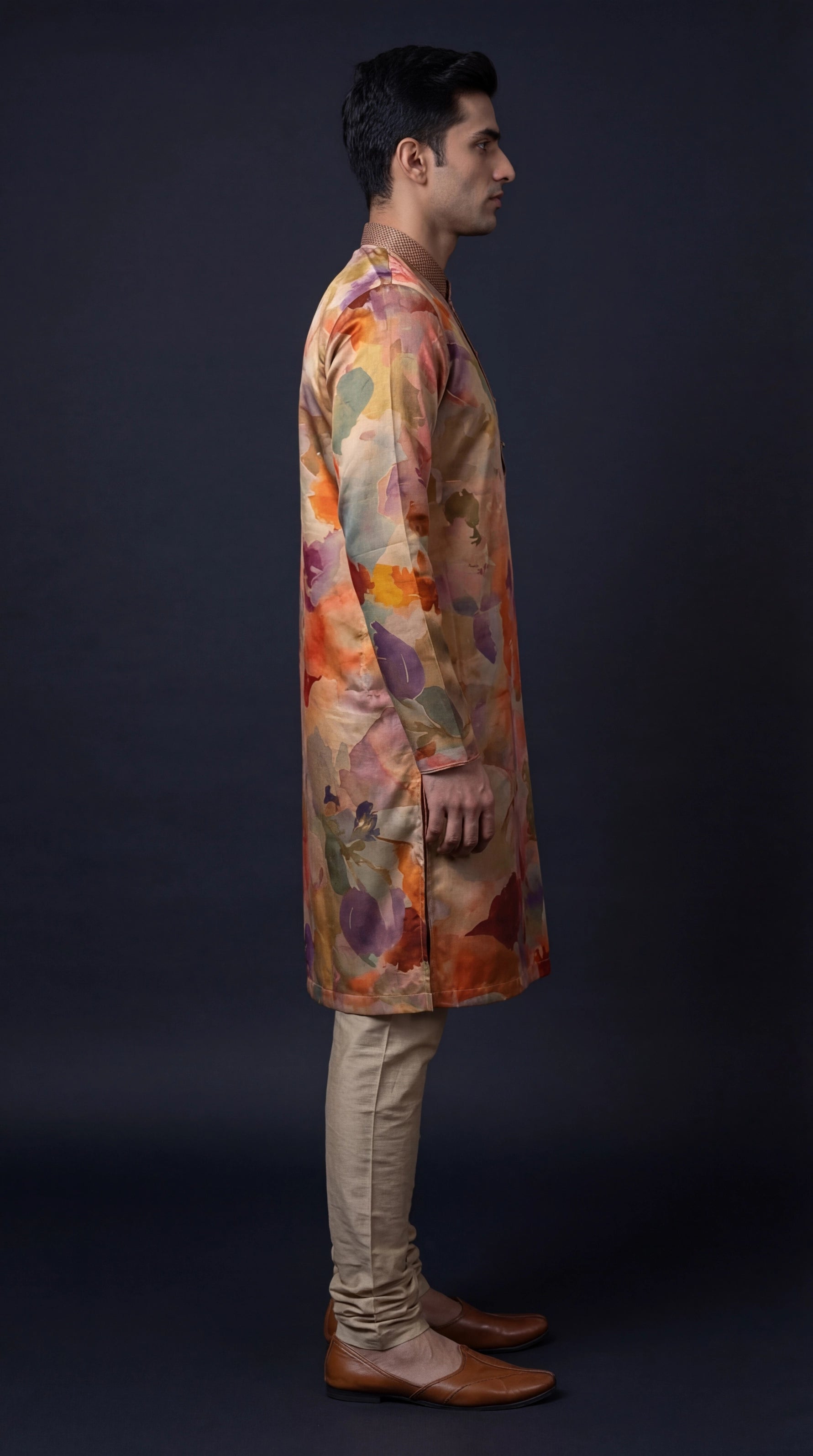 Multicolour Floral Printed Kurta Set for Men | Dresswala NX