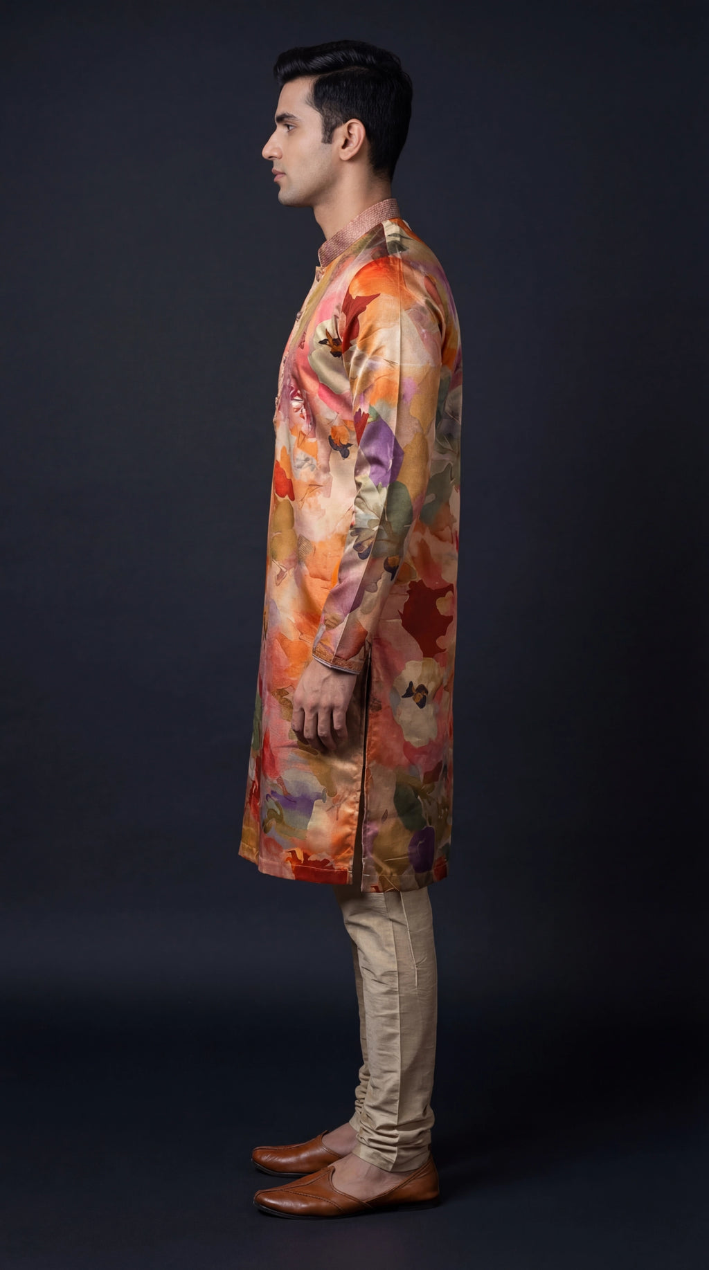 Multicolour Floral Printed Kurta Set for Men | Dresswala NX