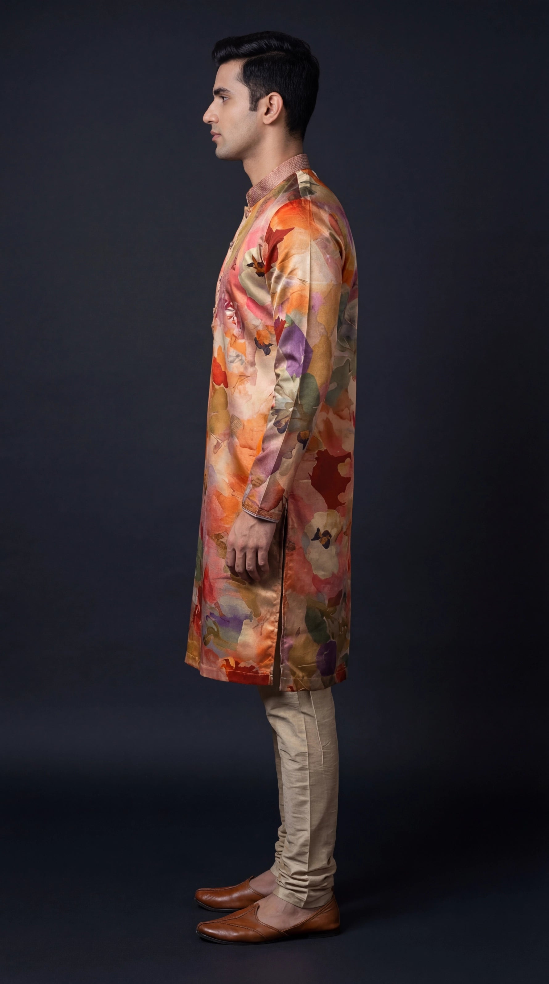 Multicolour Floral Printed Kurta Set for Men | Dresswala NX