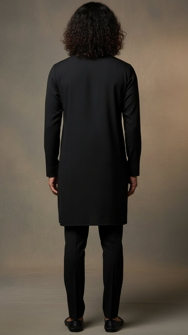 Black Striped Kurta Set for Men | Dresswala NX