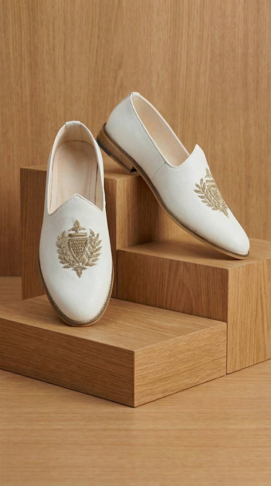 Royal Laurel Ivory Mojdi for Men | Wedding Mojdi by Dresswala NX