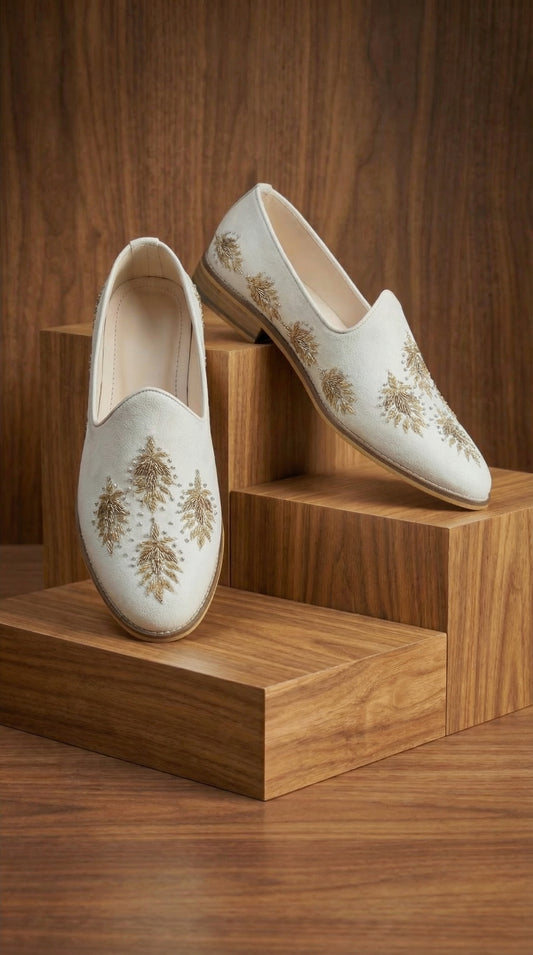 Ivory Leafcrest Mojdi for Men | Wedding Mojdi by Dresswala NX