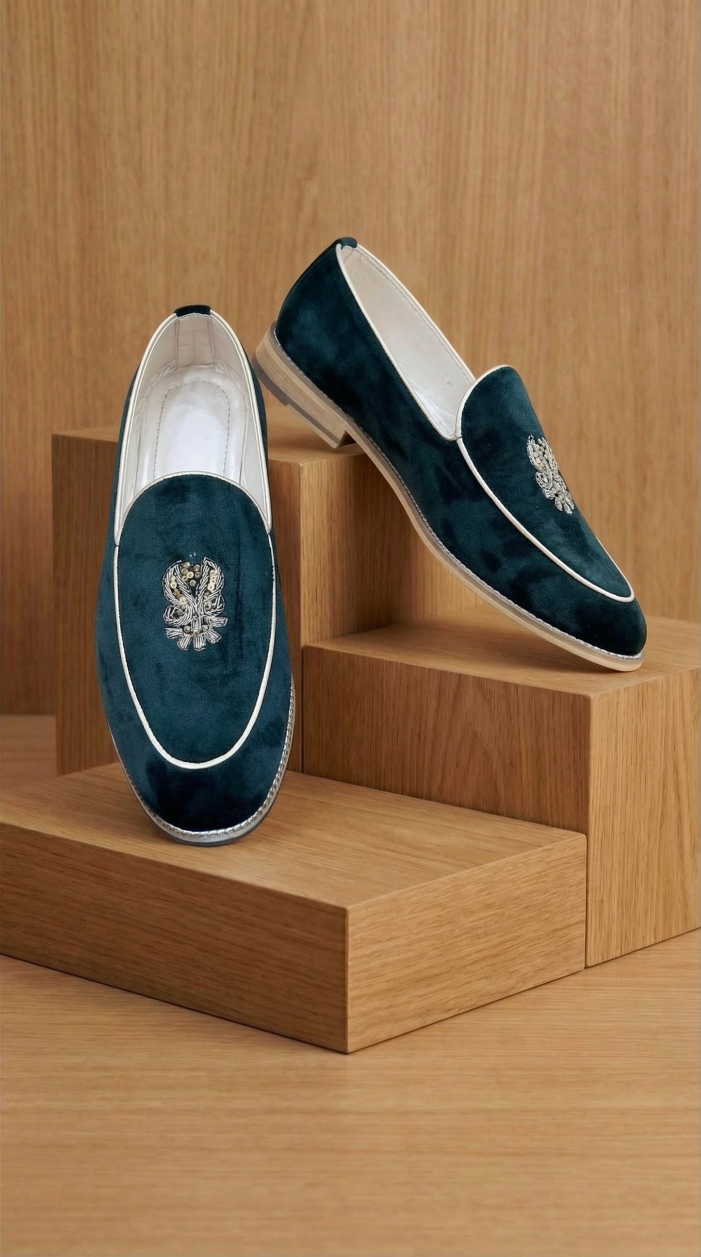 Midnight Crestvelour Velvet Mojdi for Men | Reception Wear – Dresswala NX